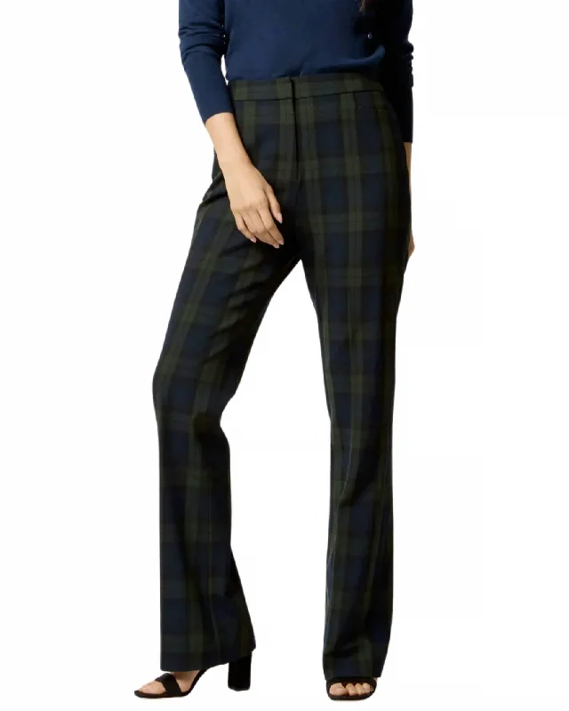 Cozy Vibes Norah Flare Pants In Blackwatch Stretch Twill