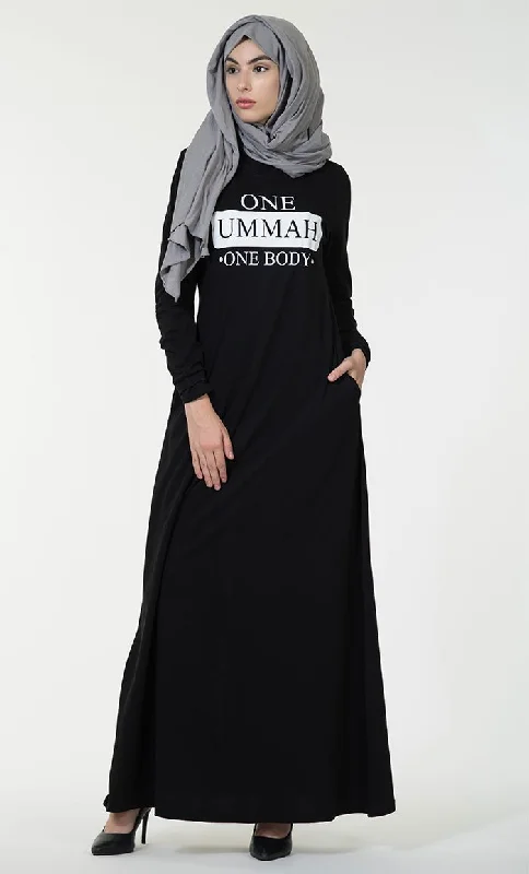 Soft Textures One ummah one body baisc Abaya dress
