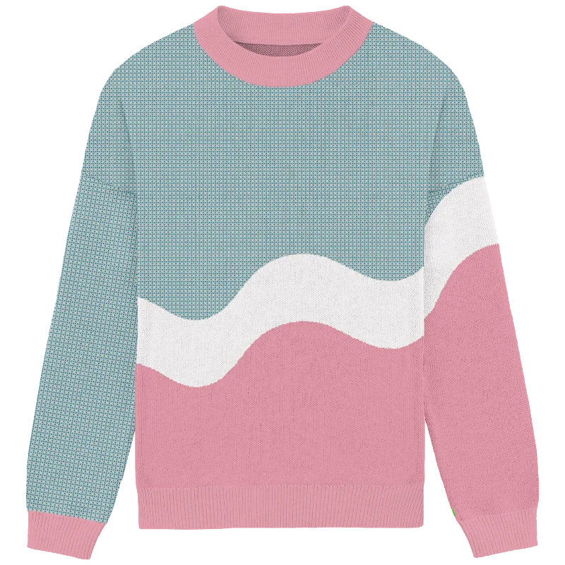Classic And Versatile Transgender Squiggle Knit Crewneck