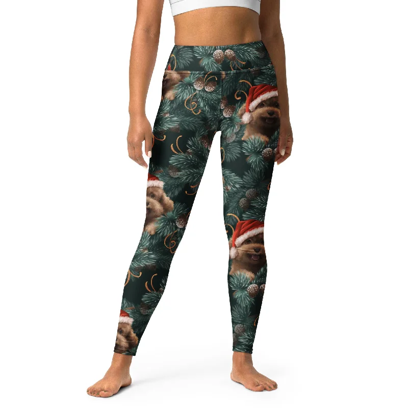 Urban Fashion Santa Puppy Yoga Leggings