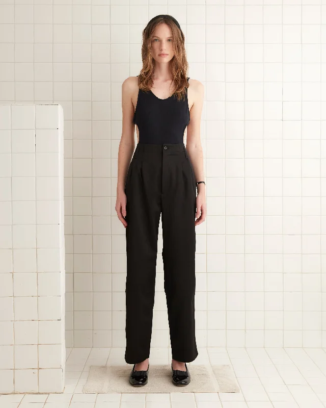 Effortless Style Tuxedo Braid Murray Trousers - Black