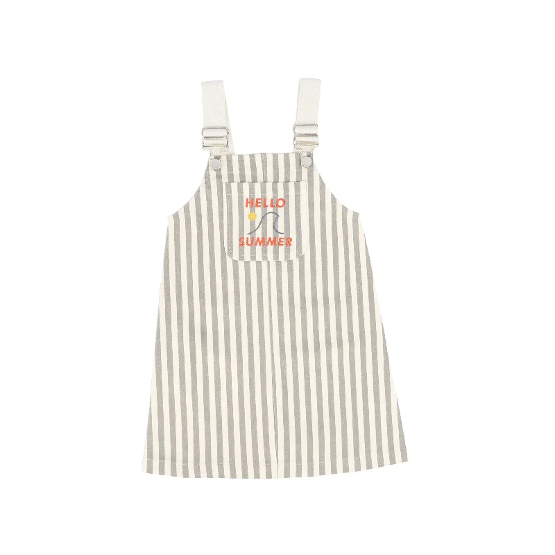 Skirt style PHIL AND PHOEBE GREY/CREAM STRIPE DENIM JUMPER