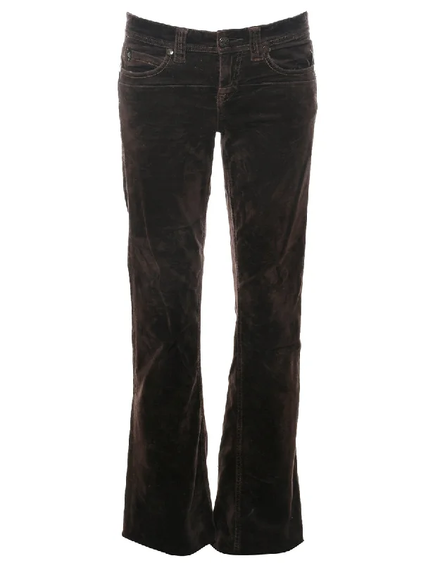 Comfortable down Flared Leg Velvet Trousers - W30 L32