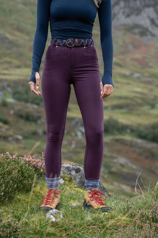 Sweet Breath Thermal Skinny Outdoor Trousers - Aubergine
