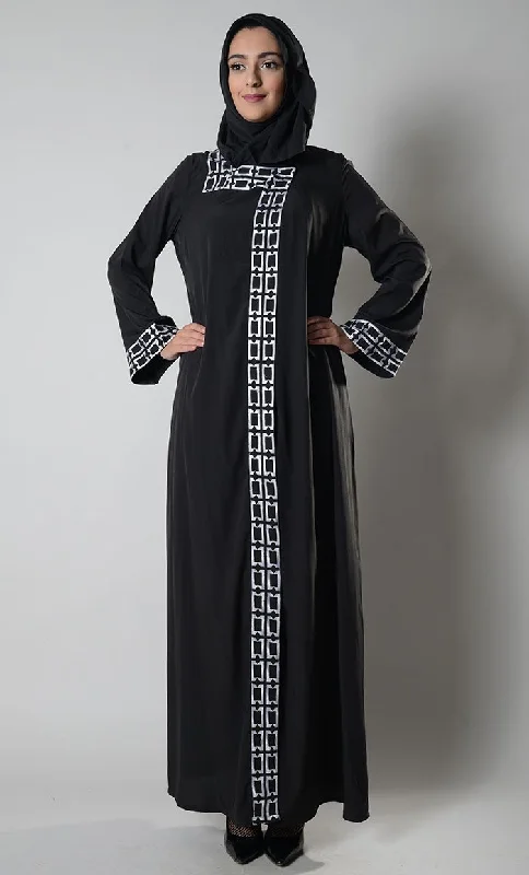 Advanced Design Dalia Front Open Snap Abaya Duster