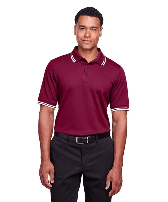 Age-reducing Style DG20C - Devon & Jones CrownLux Performance® Mens Plaited Tipped Polo Shirt | Burgundy/White